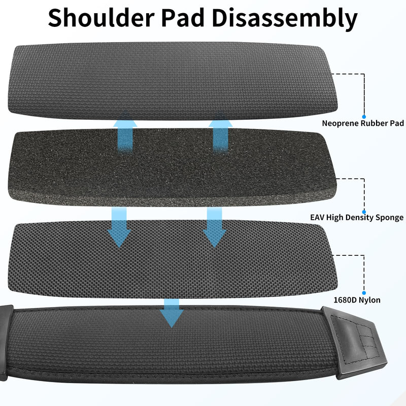 67" Universal Shoulder Strap, Neoprene Thick Padded Bag Strap with Double Adjustable Buckles and Metal Hooks, Ideal for Briefcases, Computer Satchels, Crossbody Bags, Luggage(Supple)