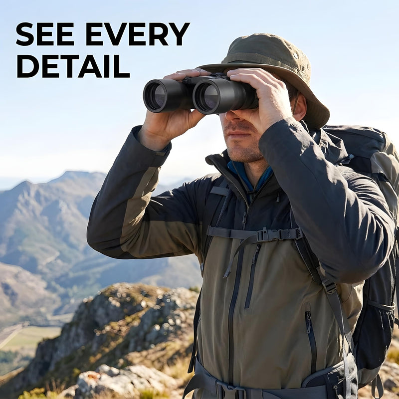 Compact 10x32 Waterproof Binoculars, Shockproof, Fogproof, 10X Magnification, Bak9 Prism, Multi-Coated Lenses for Kids and Teens to Travel Nature Watching Travel and Sports