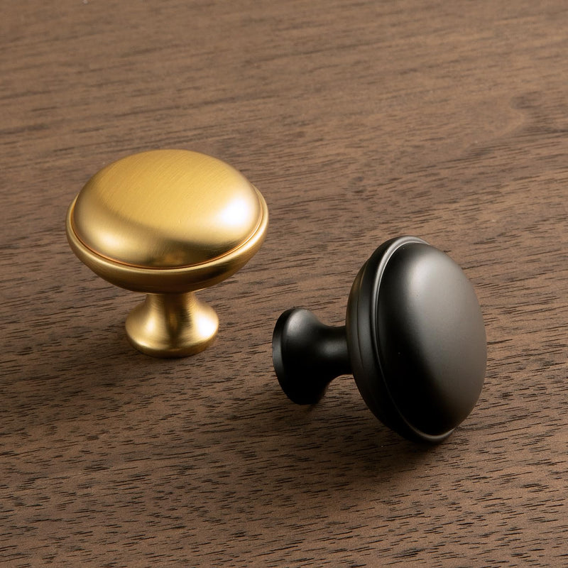 Goo-Ki 6pack Cabinet Knobs Matte Black Drawer Knobs Zinc Alloy Kitchen Hardware - Modern Black Single Hole/Screw Bar Cabinet Pulls Drawer Handles 6