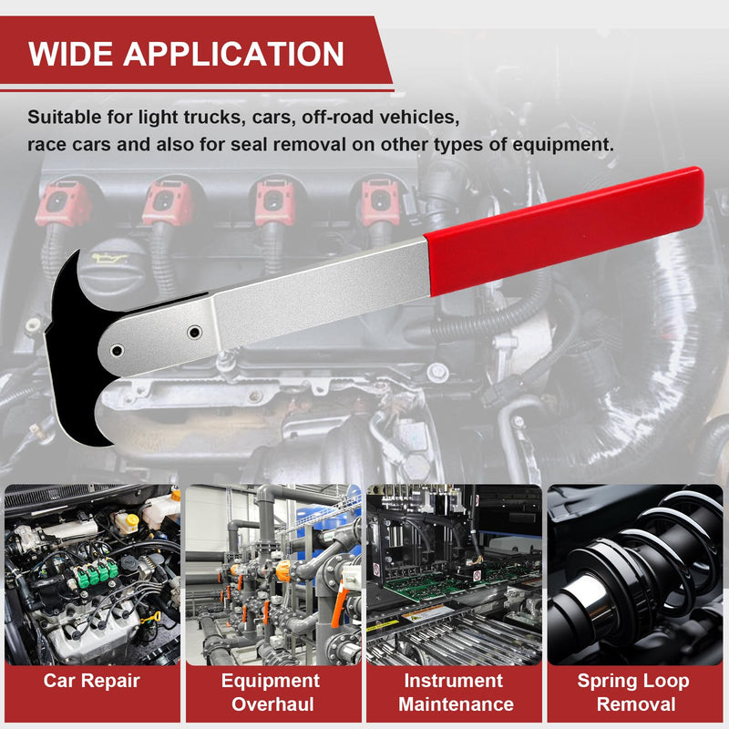 Seal Puller, 3rd Generation Oil Seal Removal Tool with 30% Thicker Dual Hook Tips and Heat-Treated Steel, Seal Puller Tool Perfect for Car, SUV, Light Truck and Machine Repair