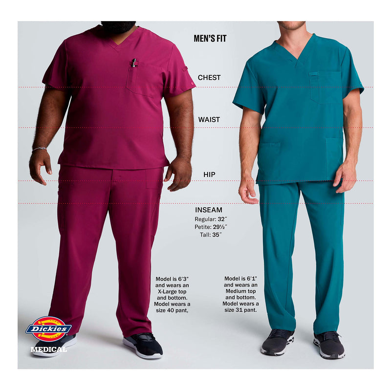 Dickies Dynamix Scrubs for Men Athletic-Inspired V-Neck Chest Pocket Scrub Top with Four-Way Stretch & Moisture Wicking DK610 Large Black