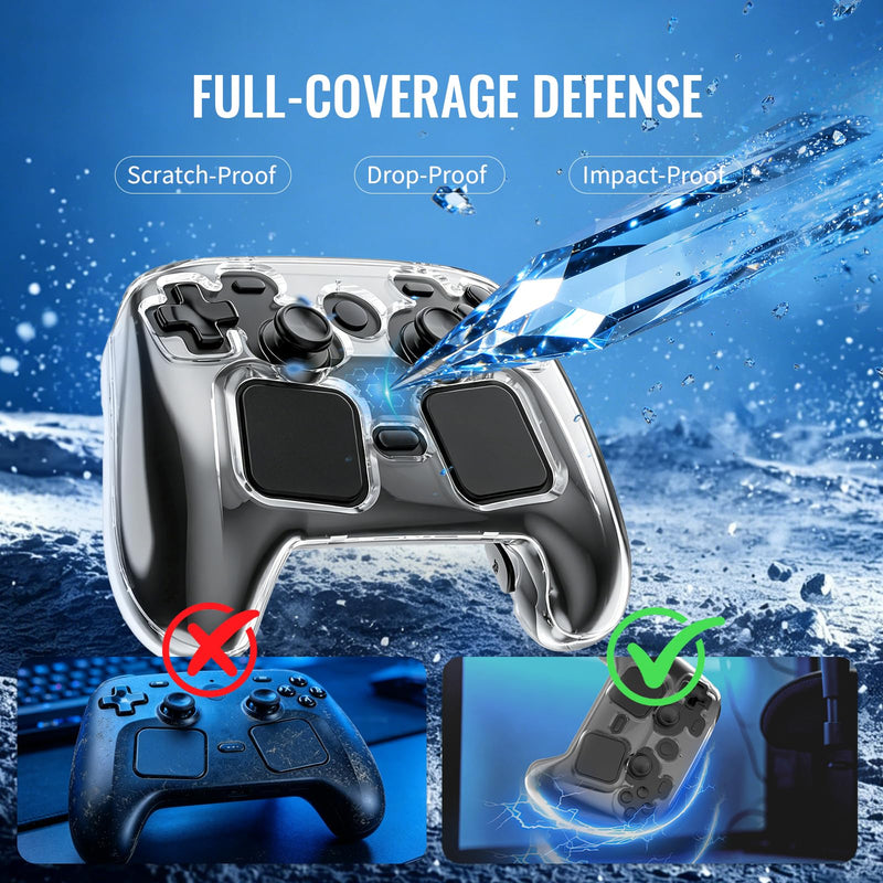 Clear Protective Case for Steam Controller 2026, Crystal Case Cover, Transparent PC Hard Shell All-Around Protective/Anti-Scratch Finish &Shockproof