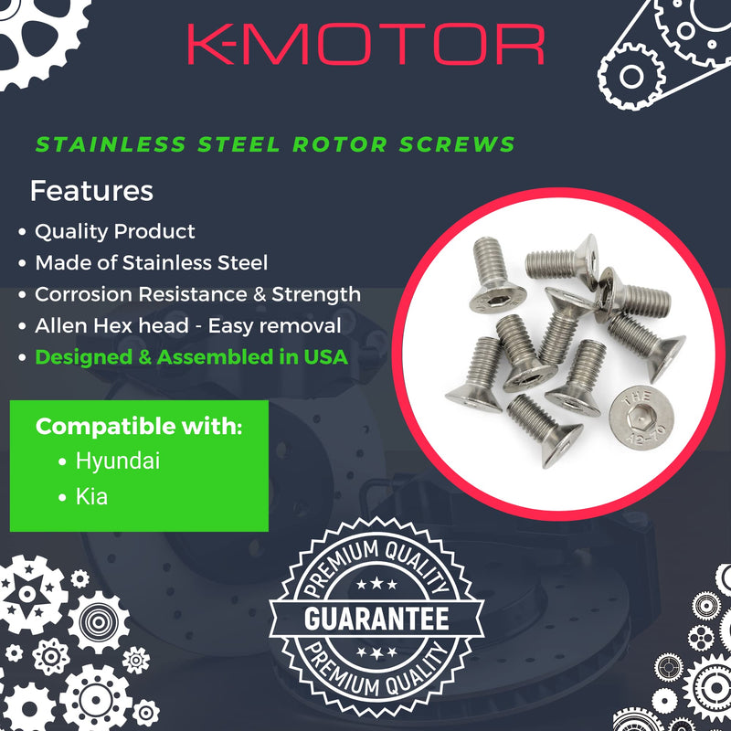 Disc Brake Rotor Screws - Replacement For Hyundai (10 Pack)