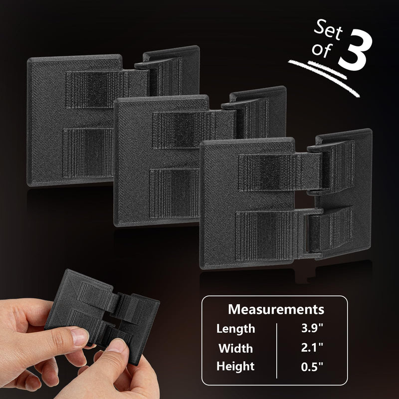 3-Pack Monitor Connector Alignment Clips with Adhesive, Multi Monitor Alignment Brackets for Dual & Triple Monitor Setups, Tool-Free Monitor Connection