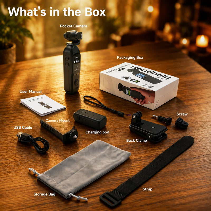 dahocamgo Vlogging Camera, Pocket Camera with 64GB Card | Audio & Video Recording, Touch Screen, 270° Rotating Lens, Charging Case Included Handheld for YouTube, Traveling, Daily Life