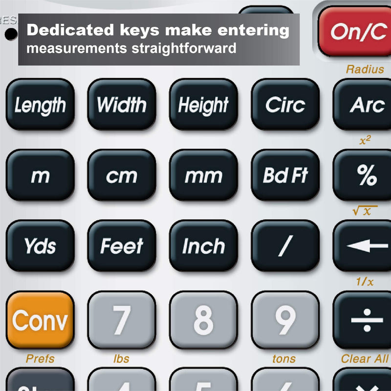 Calculated Industries 4020 Measure Master Pro Feet-Inch-Fraction and Metric Construction Math Calculator, Silver Pack of 1