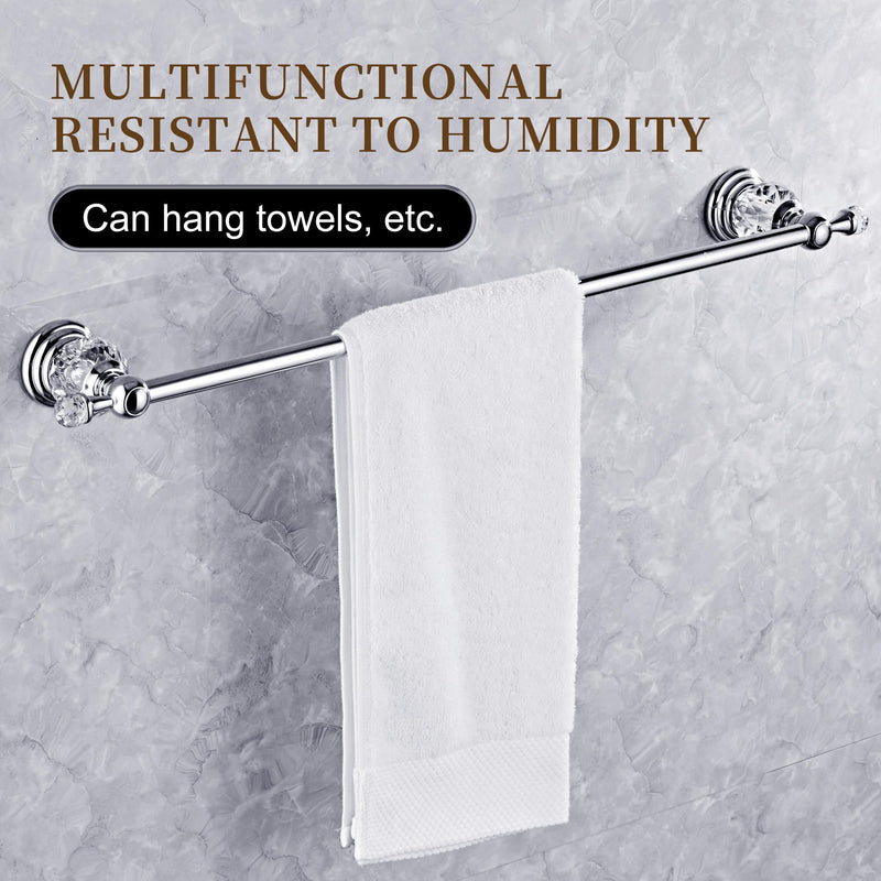 Chrome Towel Rack,Adjustable Towel Holder Silver Crystal Bathroom Towel Bar