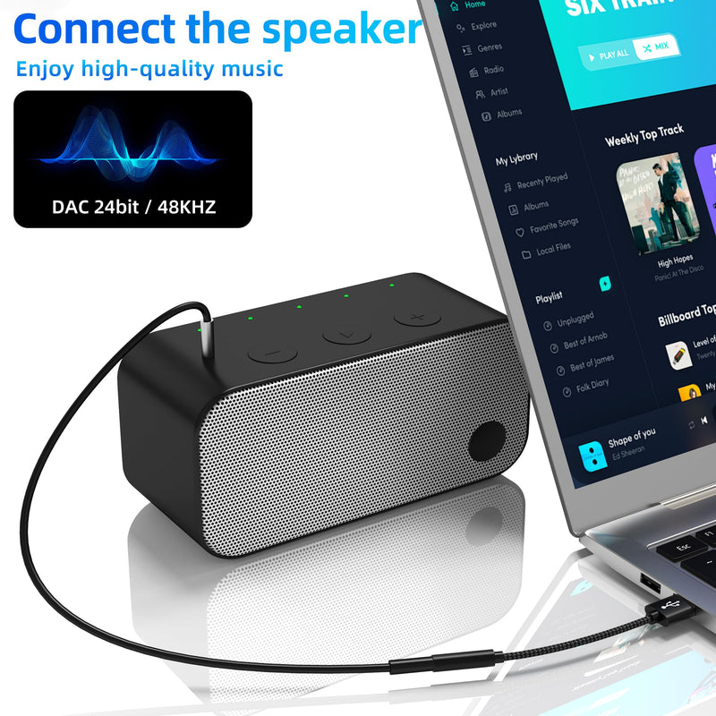 3.5mm to USB Adapter Audio Jack AUX Headphone Sound Cable Pc Microphone External Headset Converter Auxiliary DAC Input Port Stereo Cord Dongle Interface Male Replacement Speaker for Apple