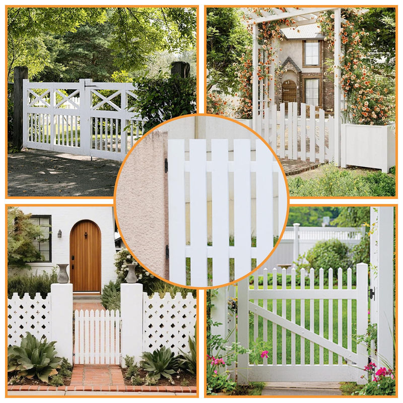 Heavy Duty Gate Hinges, Wall Mount Gate Hinge with Screw for Farm Gates, Wooden Fences, Metal Gates, Black-2 Pairs(Bolts Removable) Black-2 pairs(Bolts Removable)