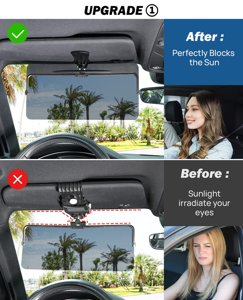 JOYTUTUS Sun Visor for Car, Universal Anti-Glare Polarized Sun Visor Extender Easy to Install, UV400 Car Visor Extension Protect from Glare/UV Ray/Stray Light, Safe Driving for Car Small 1 PACK