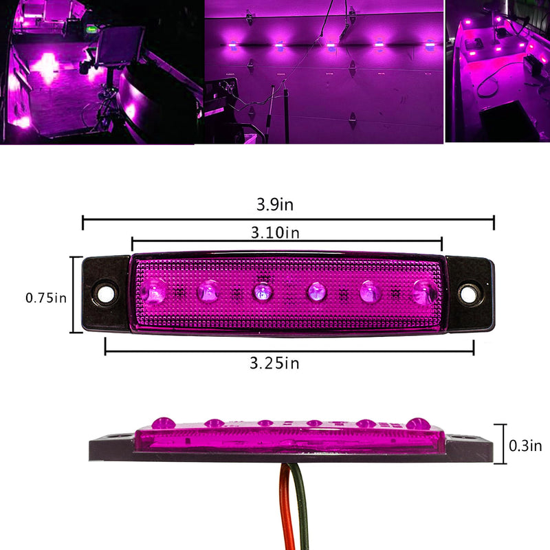 20Pcs Purple Boat Interior Lights Waterproof 12V Marine Boat Navigation Lights for Deck Courtesy Transom Cockpit Bow and Stern,Kayak Yacht Fishing Pontoon Sailboat 20pcs Purple