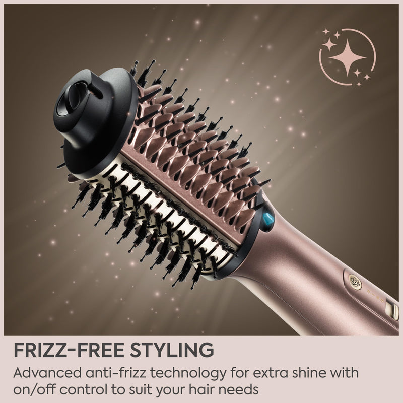 BaByliss Air Power Volume - 2-in-1 Hair Dryer and Styler, Wet and Dry Modes, Smoothing Blow Dryer Brush with 3 Temperature Settings, Ionic & Ceramic, Gold, AS95U