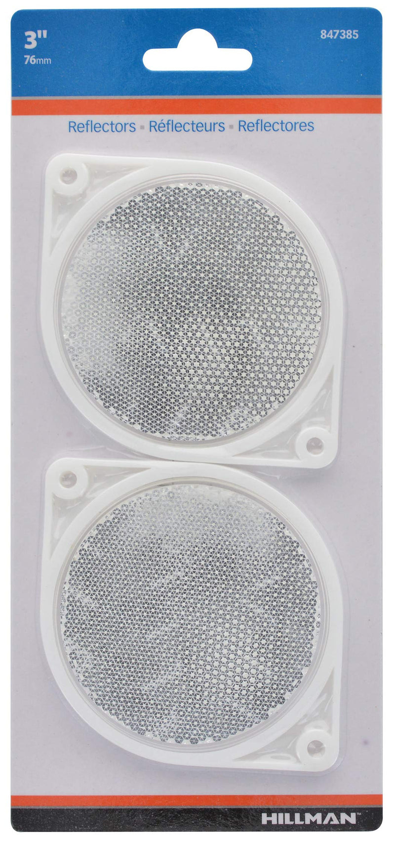 Hillman Adhesive Reflector Clear (3") 2 Piece