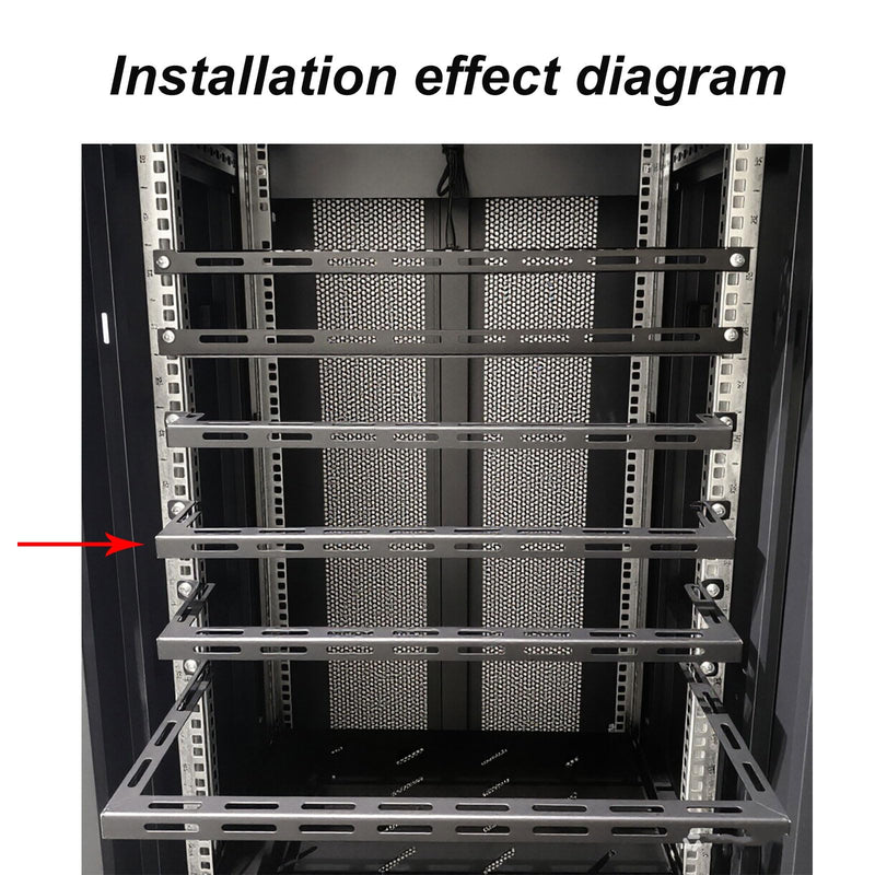 0.5U Rack Horizontal Mountable Cable Lacing U Bar, 19" Cabinet | Depth 2.36" ,with 4pcs Cage Nuts & Screws, 20pcs Cable Ties, fit for Network Cabinet Mount Wire Management