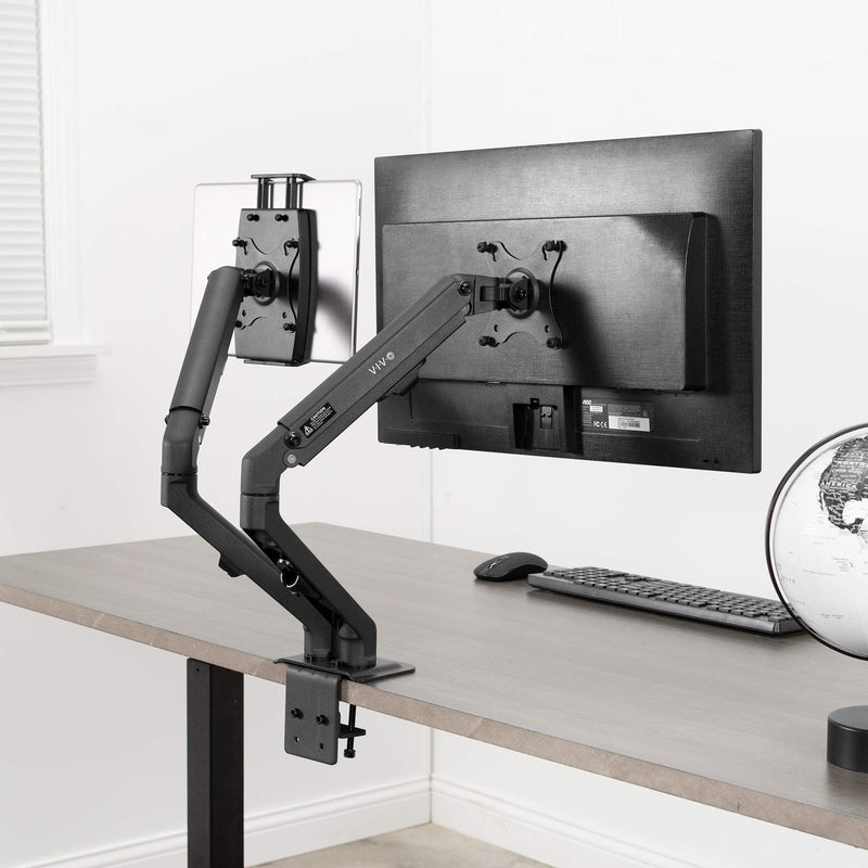 VIVO Universal VESA Mount Adapter for Tablets, 2-in-1 Laptops, & 15.6 inch Portable Monitors, Max VESA 100x100, Adjustable Laptop Holder, Black, MOUNT-UVM02