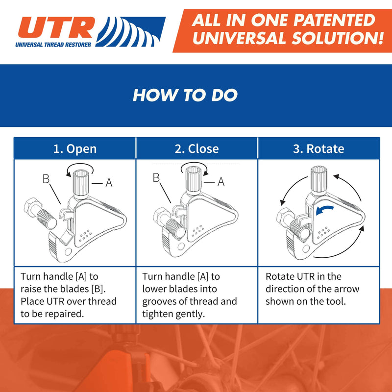  [AUSTRALIA] - Universal Thread Restorer. External Thread Repair Tool. Easily Replaces hundreds of Dies. Automatically chases threads within range 5/32" - 1/2",4-13 mm. All In One Patented Universal Solution!
