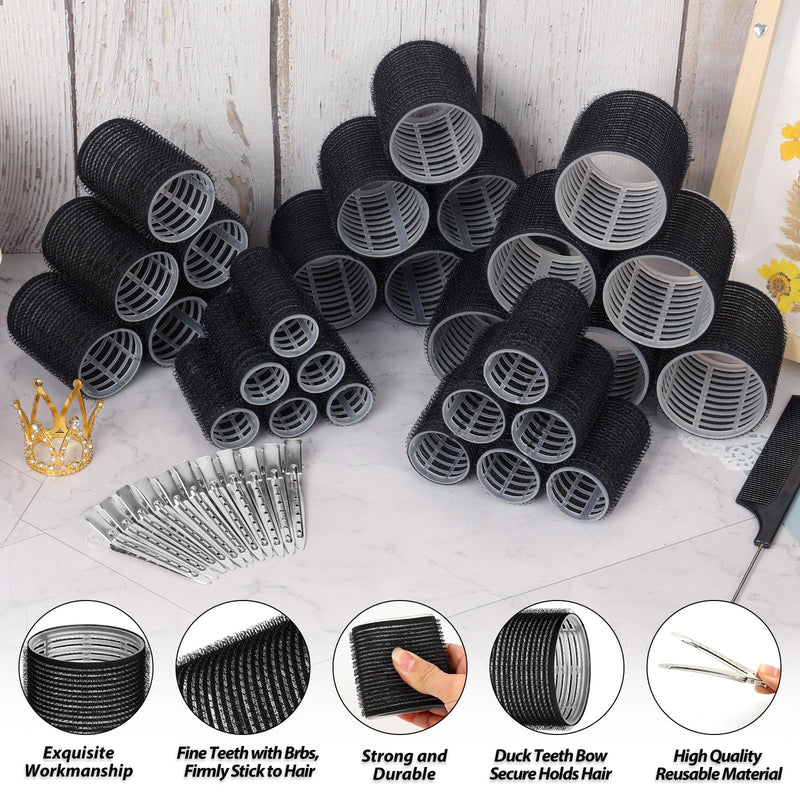 Thrilez 56PCS Hair Curlers Rollers with 5 Sizes 55mm 48 mm 40 mm 32 mm 25mm | Jumbo Large Medium Small Rollers for Long Medium Short Thick Fine Lift Curler Volume, Hair Roller Set for DIY Hairdressing
