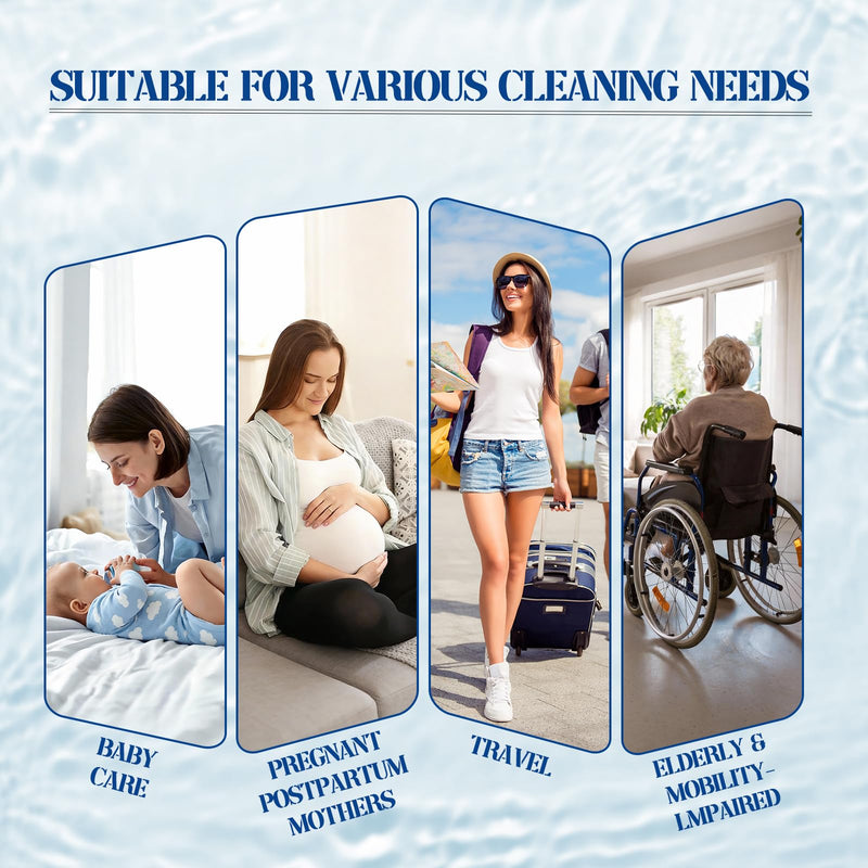 Portable Bidet Sprayer with 360° Nozzle | USB-C Rechargeable Bidet Comes with 205 ml Water Bottle & Dual Modes | Waterproof Handheld Electric Travel Bidet for Women, Men, Babies & Personal Hygiene