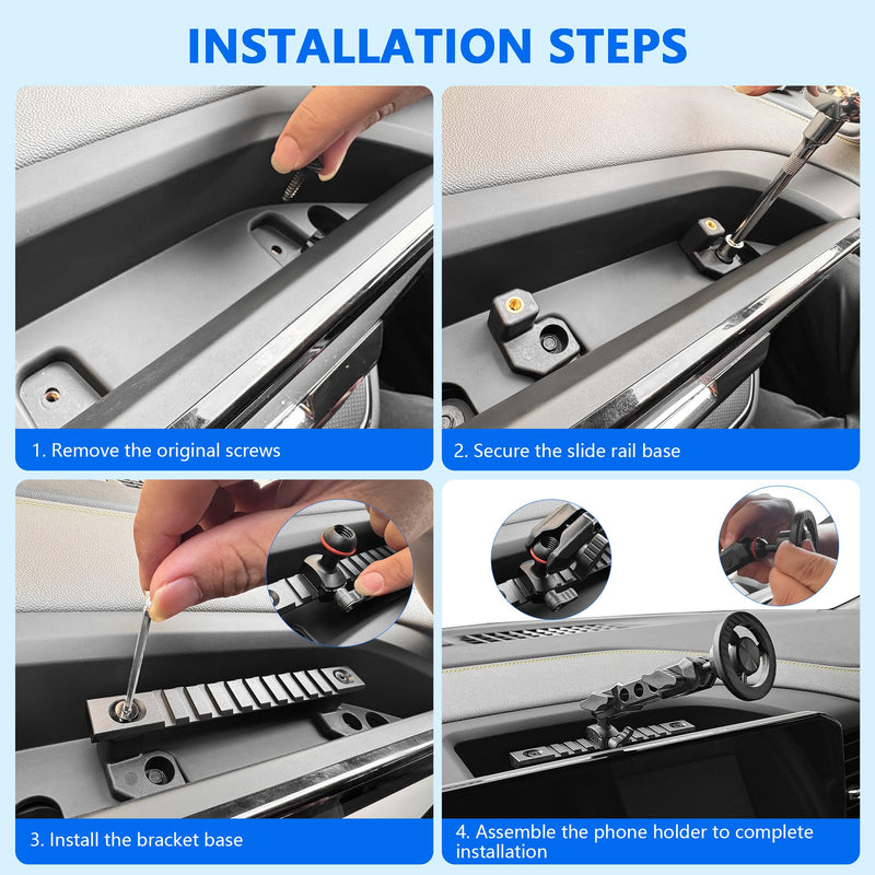 Magnetic Phone Holder for RAM Truck 1500/2500/3500 & TRX 2019+, No-Drill | Magnetic Phone Mount for Car Accessories, 360° Adjustable Compatible with MagSafe iPhone 12-17 Series, OEM Screw Installation