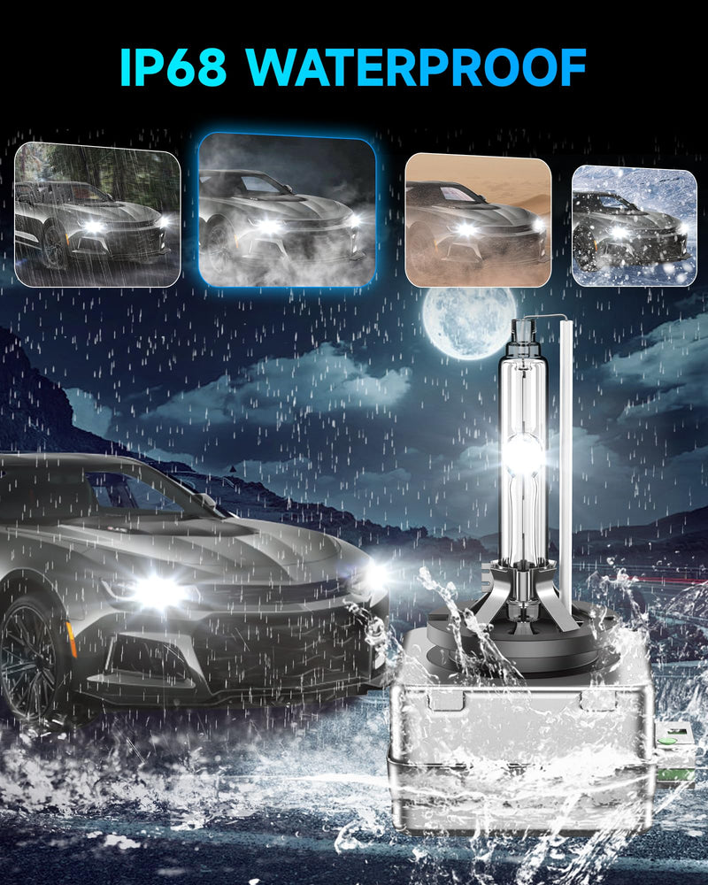 Fit for Chevrolet 2014-2017 Chevy Camaro Impala Corvette SS D3S HID Xenon Headlight Bulbs, 350% Brightness, High Low Beam Light Bulb, 6000K Cool White, Plug and Play, Pack of 2 D3S-6000K