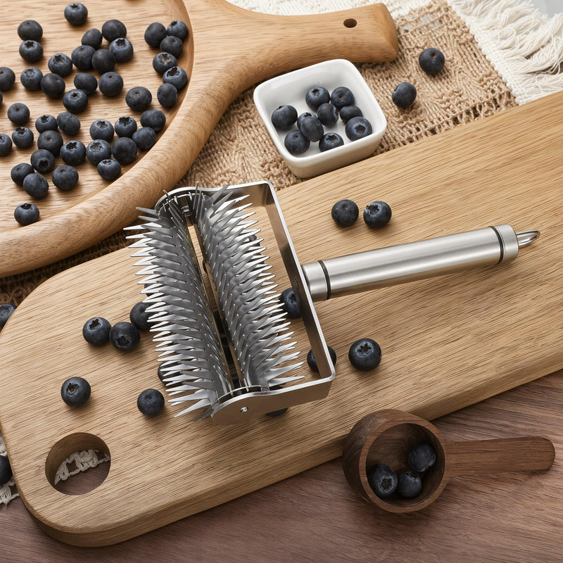 Wonderjune Freeze Drying Pin Roller for Blueberries Stainless Steel, Honey Uncapping Roller