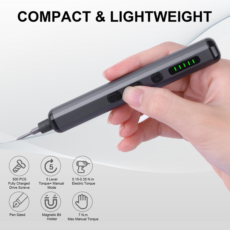 Mini Electric Screwdriver Set, 69 in 1 Small Electric Precision Screwdriver Set - 64 S2 Magnetic Bits, 5 Torque Settings, 4 LED Lights, Mini Electric Screwdriver Repair Kit for Computer Campera Phone