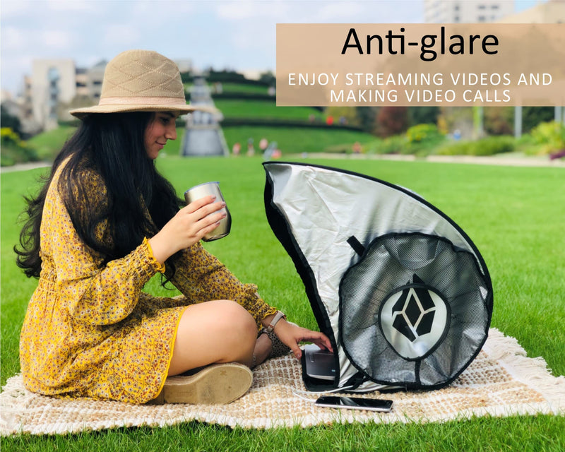 WISARO | New Laptop Sun Shade – Work from Anywhere, Anti-Glare, Lightweight, Fits up to 17" Device, Foldable & Portable Shield Cover, Privacy Hood - Complete with Microfiber Screen Cleaning Cloth