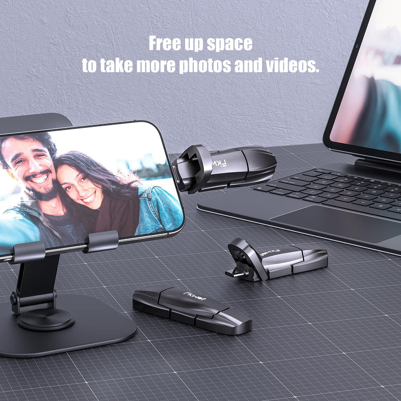 External SSD USB Flash Drive 256GB, Up to 550MB/s 2-in-1 Type C+ USB A USB3.2 Gen2 Solid State Thumb Drive SSD Stick for iPhone 15/16/Android/Windows/Mac/PC/Laptops FU386-550MB/s