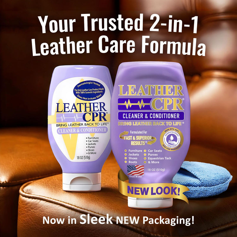 Leather CPR Cleaner & Conditioner 18oz - Cleans, Conditions, Restores & Protects Leather Furniture, Handbags, Car Seats, Interior, Jackets, Boots, Purses, Shoes, Couch, Saddles, Tack & More 18 Ounce (Pack of 1)