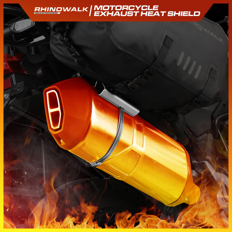 Rhinowalk Motorcycle Exhaust Heat Shield Universal Motorbike Exhaust Pipe Heat Cover Saddlebag Heat Insulation