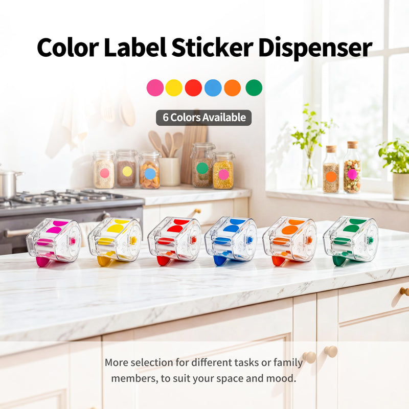 300 PCS Red Dot Stickers with Sticker Dispenser,Round Coding Labels Circle Dots Labels Stickers,Circle Dot Stickers Label Sticker for Office,Classroom,Small Business,Papers