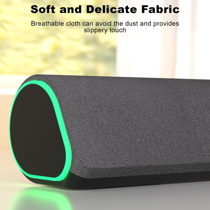SOULION R50 Bluetooth Computer Speakers, 3.5mm PC Sound Bar for Desktop Monitor, Wired USB Powered & Colorful LED Lights with Switch Button, Surround Sound Soundbar PC Spearkers for Computer Dark Grey