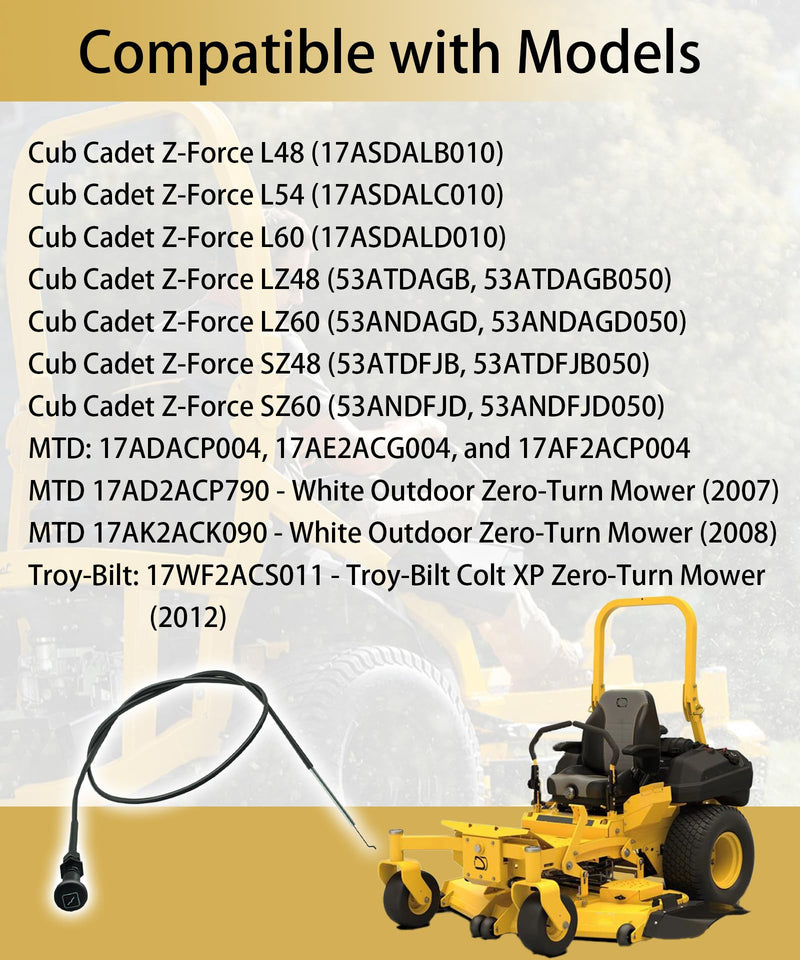946-04214 61" Choke Cable Replacement Fits for CUB Cadet Z Force RZT SZ 48 50 54 60 S L LZ LE KH FAB,Replaces 746-04214