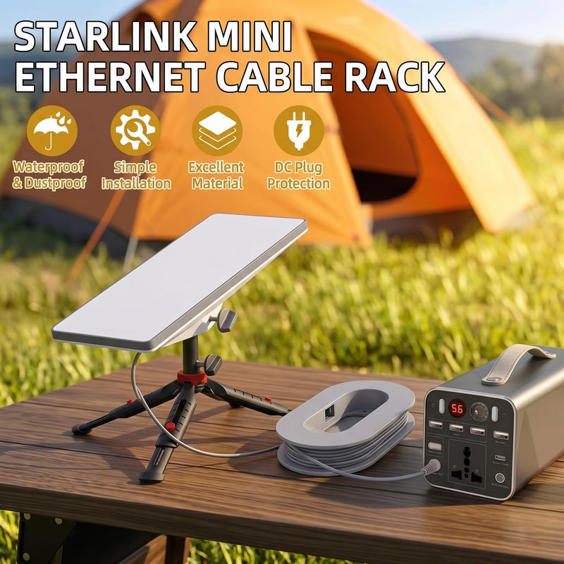 Starlink Mini Cable Organizer, Wall Mount Storage Rack for RV & Home - Gray | Durable ABS cable organizer with waterproof & dustproof design, Starlink Mini fit, dual slots & 2 cable protectors included
