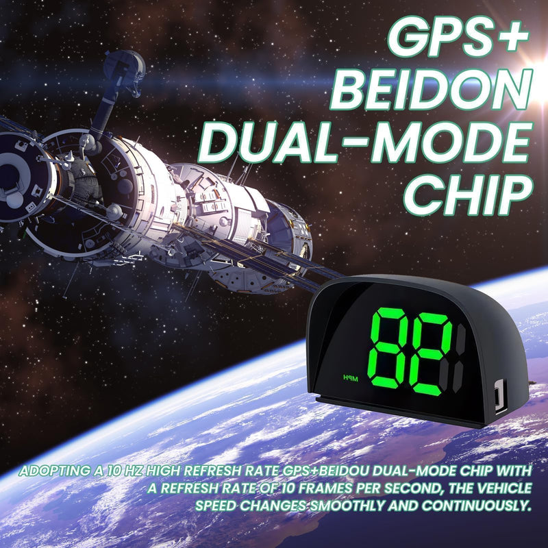 GPS Digital Speedometer for Car MPH Golf Cart Universal HUD Speed Meter with LED Large Font Head Up Display Car Accessories with USB Cable Plug Play for Truck Motor SUV Golf Cart All Vehicles Y06 Speedometer