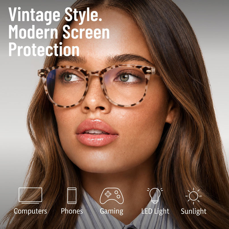 Gaoye Blue Light Glasses for Woman 3 Pack | Half Round, Screen-Ready Computer Glasses Style with UV Protection Coating *Black + Leopard + Clear