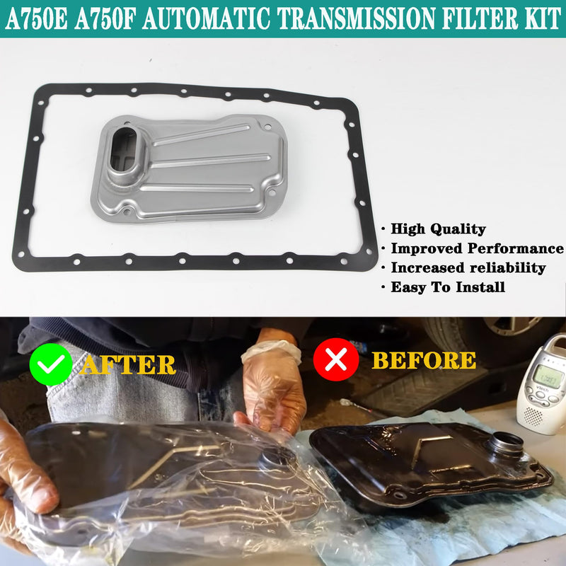 A750E A750F Automatic Transmission Filter Kit Compatible with Toyota 4Runner FJ Cruiser Land Cruiser Sequoia Tacoma Tundra Lexus GX470 LX470 Replaces# 35330-60050 35168-60010 044-0345