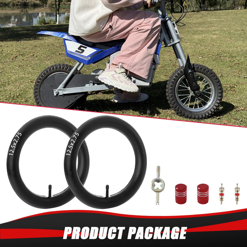 KAMIER 12.5x2.75 (12-1/2x2.75) Inner Tube for Razor MX350 MX400 ZR350 SX350 Mcgrath Dirt Bike E-Zip E500 E750 X-Treme X-560 Kids Electric Mini Dirt Rocket Bike Gas Scooter Tire Tube Heavy Duty Parts
