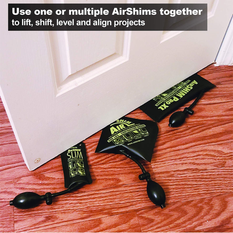 Calculated Industries 1134 AirShim Inflatable Pry Bars and Leveling Tools 3-pc Value Pack – Original AirShim, AirShim Pro XL, and AirShim Slim | Contractor-Grade Alignment Pump Wedges | Set of 3