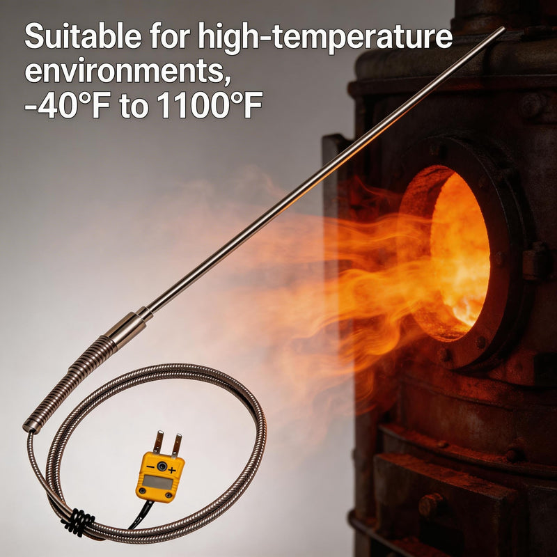 TL1918SL k Type thermocouple Probe -50℉~1100℉ 0.13in/40in k-Type Temperature Sensors