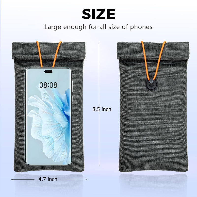 Faraday Bags for Phones 2 Pack Go Dark Bags for Cell Phones, Signal Blocking Case, RFID Blocking Pouch for Privacy Protection