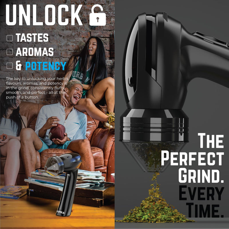 Mamba Original 1g Black USB Electric Herb Grinder. Small Portable Metal Herbal Machine & Spice Mill for the Kitchen Black & Black