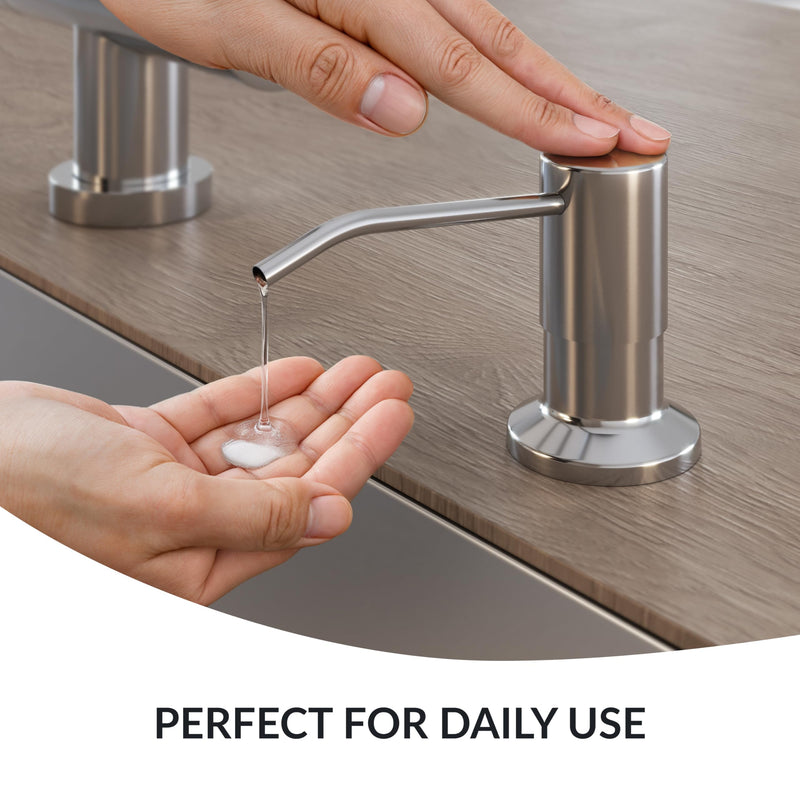 Soap Dispenser for Kitchen Sink,Chrome Stainless Steel Countertop Dish Sink Soap Dispenser Pump with 47 '' Extension Tube kit Chrome