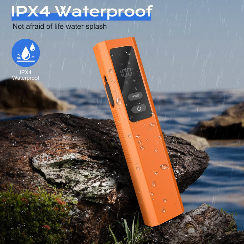 EDC Flashlight 4 in 1 Pocket Magnetic Slim Flat Flashlight High Lumens Work Light with Green Beam & UV Light & Warning Light Combo EDC Rechargeable LT-010 (Orange) Orange