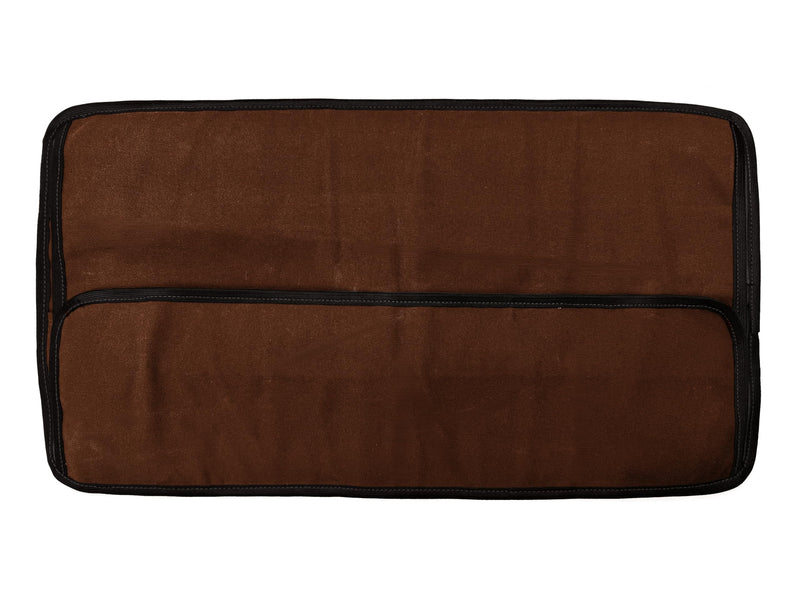 Under NY Sky Tool Roll Organizer, 24 Pockets, Waxed Canvas, Heavy-Duty Wrench Bag, Portable Hand Tool Pouch for Mechanics, Electricians, and Hand Tools - Brown 24 Slots Brown