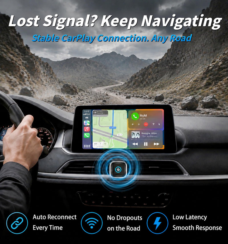 2026 Upgraded Wireless CarPlay Adapter with Buttons for Privacy Call & Two-Phone Fast Switch, Aluminum Cooling, Dual-Band WiFi, Mini Cable-Free, Compatible with Apple iPhone & Android Auto, Gray
