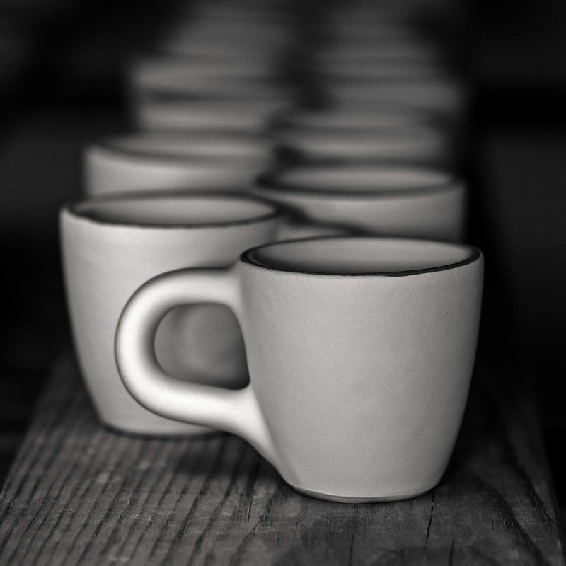 City to Cottage Ceramic Espresso Cups of 4, Small Expresso Shots, Demitasse, Perfect for Espresso Machine, Handcrafted Cups (White and Black Polka dot)