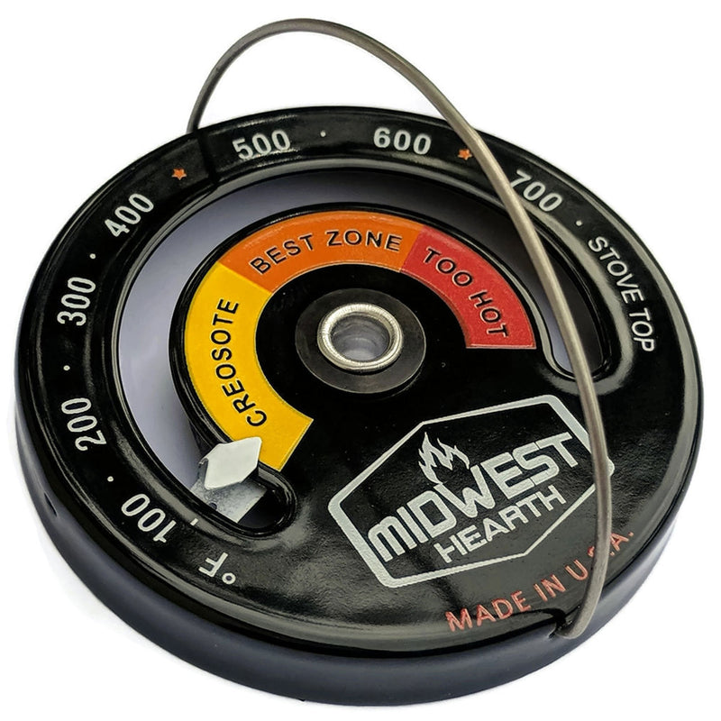 Midwest Hearth Wood Stove Thermometer - Magnetic Stove Top Meter (Made in USA)