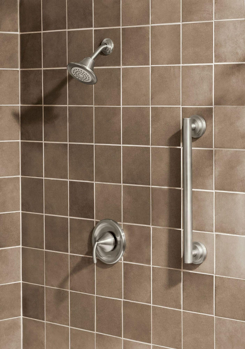 Moen Iso Brushed Nickel Bathroom Safety 18-Inch Stainless Steel Modern Sturdy Grab Bar, YG0718BN 18 Inch