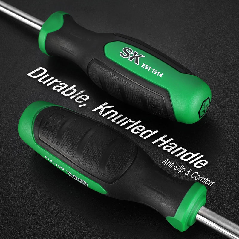 SK 7-Piece SAE Nut Driver Set, 3/16", 1/4", 5/16", 11/32", 3/8", 7/16", 1/2", Premium CR-V Construction, SureGrip Handle